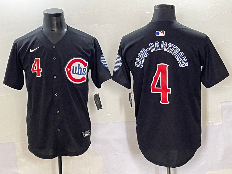 Men's Chicago Cubs Pete Crow-Armstrong #4 Black Limited Jersey